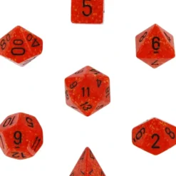 Dice<Fire: Speckled Polyhedral Dice Set (7's) CHX 25303 - Miniature Marvels: Airplane Models & Painted Dice