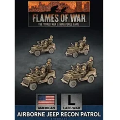 Shop All*Flames of War - USA: Airborne Jeep Recon Patrol - Miniature Marvels: Airplane Models & Painted Dice