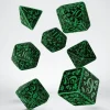 Dice<Forest 3D Green & Black Dice Set (7) QWS SFOR15 - Miniature Marvels: Airplane Models & Painted Dice