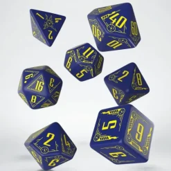 Dice<Galactic Navy & Yellow Dice Set (7) QWS SGAL45 - Miniature Marvels: Airplane Models & Painted Dice