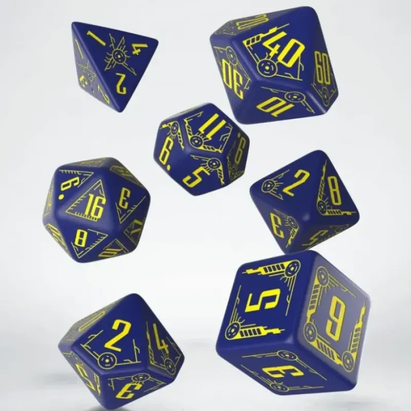 Dice<Galactic Navy & Yellow Dice Set (7) QWS SGAL45 - Miniature Marvels: Airplane Models & Painted Dice