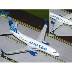 Airplane Model*Gemini Jets G2UAL1014F 1:200 United Airlines Boeing 737-700 (Flaps Down) - Miniature Marvels: Airplane Models & Painted Dice