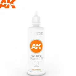 Paint<3Gen Acrylics: White Primer 100ml LTG AK-11240 - Miniature Marvels: Airplane Models & Painted Dice