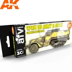 Paint<3Gen Acrylics: WWII US Army and USMC Camouflage Colors LTG AK-11668 - Miniature Marvels: Airplane Models & Painted Dice