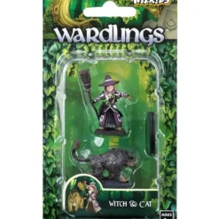 Miniature<Girl Witch & Witch's Cat: WizKids Wardlings WZK 73788 - Miniature Marvels: Airplane Models & Painted Dice