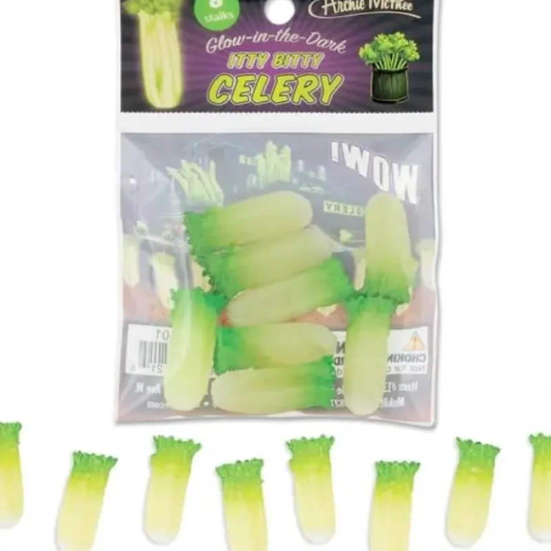 Egpull<Glow-in-the-Dark Itty Bitty Celery Stalks (Bag of 8) Figurines - Archie McPhee - Miniature Marvels: Airplane Models & Painted Dice