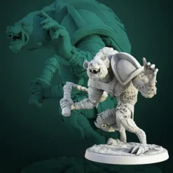 Miniature<Gnoll Berserker - Miniature Marvels: Airplane Models & Painted Dice