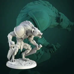 Miniature<Gnoll Sword Master - Miniature Marvels: Airplane Models & Painted Dice