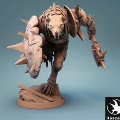 Miniature<Gnoll With Shield - Miniature Marvels: Airplane Models & Painted Dice