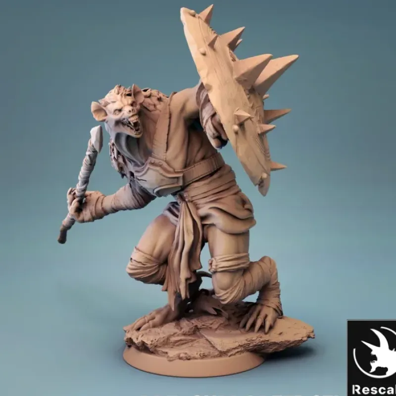 Miniature<Gnoll With Spear - Miniature Marvels: Airplane Models & Painted Dice