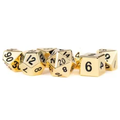 Dice<Gold 16mm Polyhedral Dice Set MET 001 - Miniature Marvels: Airplane Models & Painted Dice