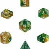 Dice<Gold-Green / White: Gemini Polyhedral Dice Set (7's) CHX 26425 - Miniature Marvels: Airplane Models & Painted Dice