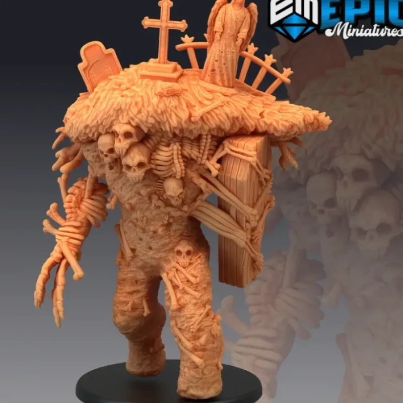 Miniature<Graveyard Golem - Miniature Marvels: Airplane Models & Painted Dice