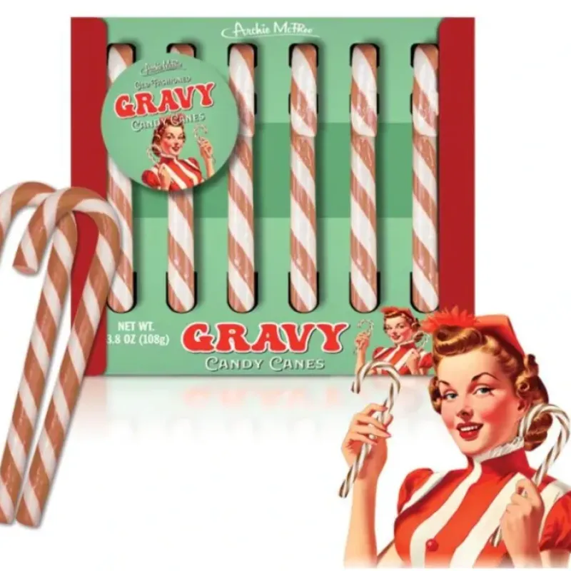Egpull<GRAVY Flavored Candy Canes - Bizarre Savory Goodness! Gag Joke - Archie McPhee - Miniature Marvels: Airplane Models & Painted Dice
