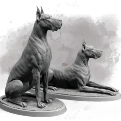 Miniature<Great Danes, 32mm - Miniature Marvels: Airplane Models & Painted Dice