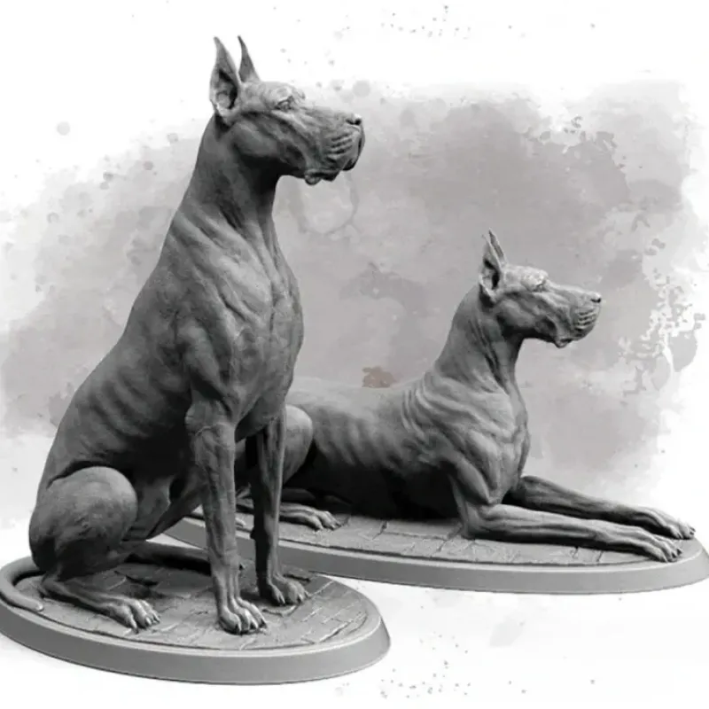 Miniature<Great Danes, 32mm - Miniature Marvels: Airplane Models & Painted Dice