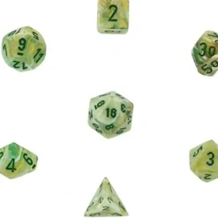 Dice<Green / Dark Green: Marble Polyhedral Dice Set (7's) CHX 27409 - Miniature Marvels: Airplane Models & Painted Dice