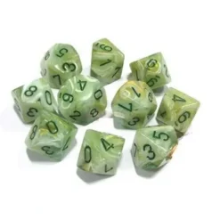 Dice<Green / Dark Green: Marble d10 Dice Set (10's) CHX 27209 - Miniature Marvels: Airplane Models & Painted Dice