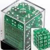 Dice<Green with White: Translucent 36d6 12mm Dice Block CHX 23805 - Miniature Marvels: Airplane Models & Painted Dice