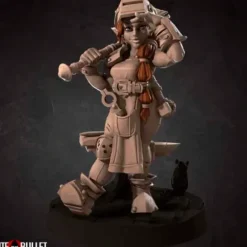 Miniature<Halfling Blacksmith - Miniature Marvels: Airplane Models & Painted Dice