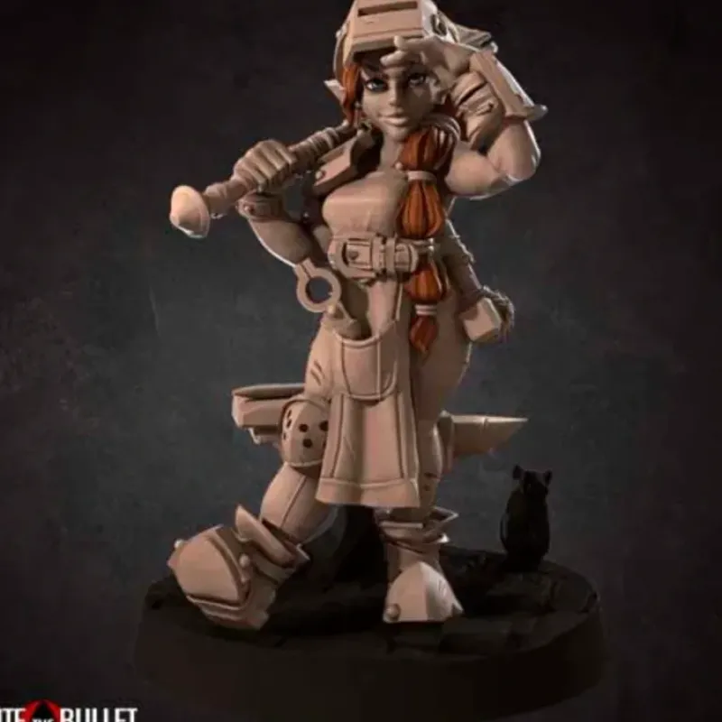 Miniature<Halfling Blacksmith - Miniature Marvels: Airplane Models & Painted Dice