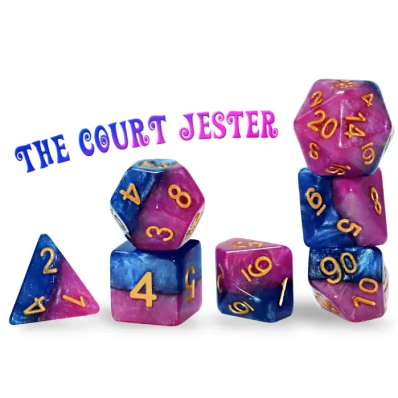 Dice<Halfsies Dice: "The Court Jester" GKG H13 - Miniature Marvels: Airplane Models & Painted Dice