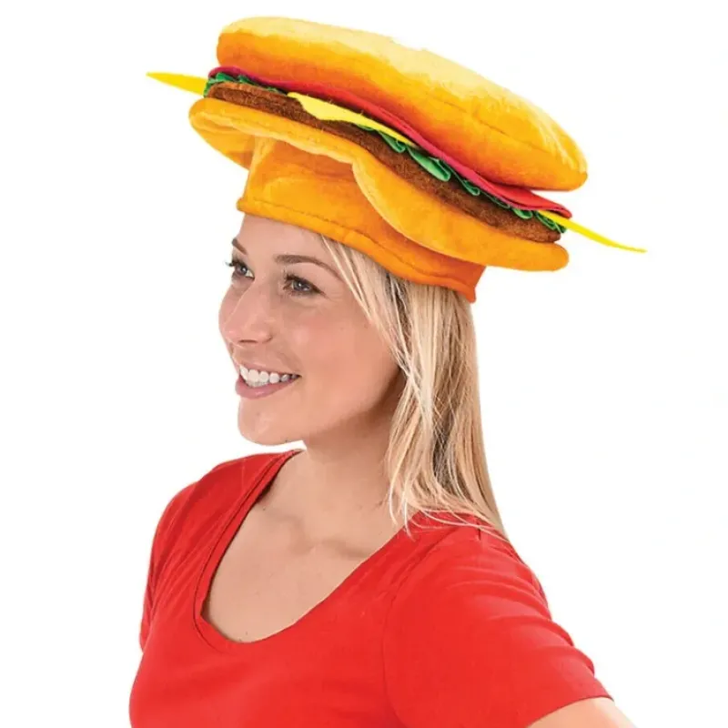 Egpull<HAMBURGER HAT - The Cheeseburger Cap Food-Prop-Halloween Funny Party Costume - Miniature Marvels: Airplane Models & Painted Dice