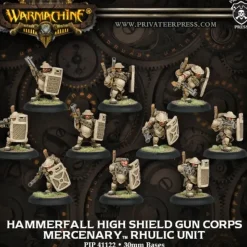 Miniature<Hammerfall High Shield Gun Corps: Mercenaries - Unit PIP 41122 - Miniature Marvels: Airplane Models & Painted Dice