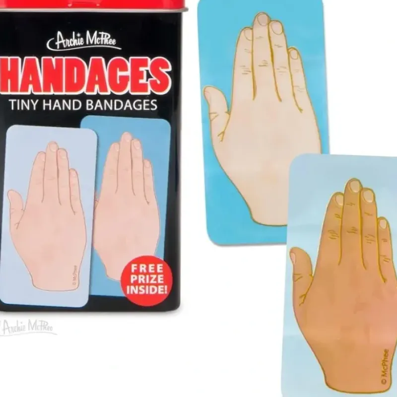 Egpull<HANDAGES Tiny Hand Bandages in Cute Collectible Tin - Band-Aids Archie McPhee - Miniature Marvels: Airplane Models & Painted Dice