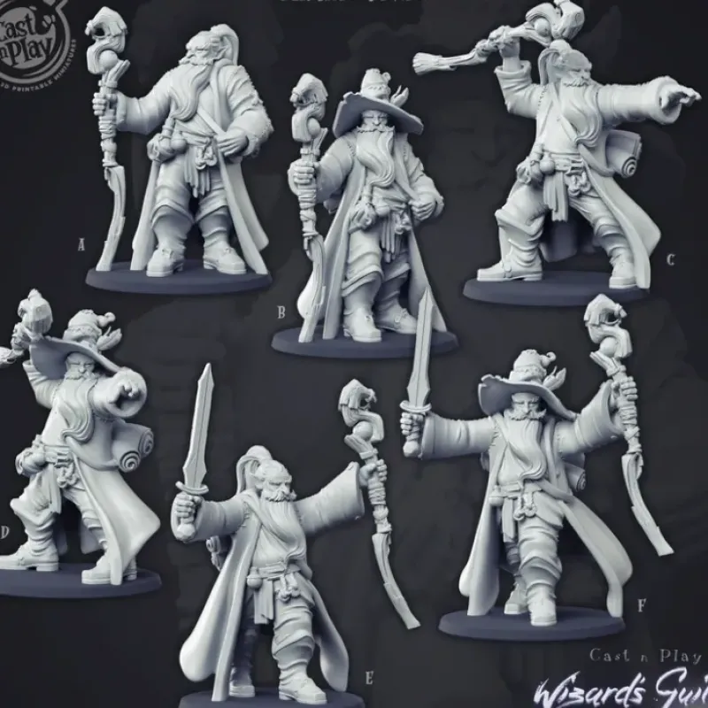 Miniature<Hero Wizard - Miniature Marvels: Airplane Models & Painted Dice