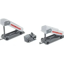 Airplane Model*Herpa Wings 573153 1:200 Interflug historic passenger stairs (2) with tractor (1) - Miniature Marvels: Airplane Models & Painted Dice