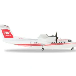Airplane Model*Herpa Wings 559041 1:200 Trans World Express DHC-7 N173RA - Miniature Marvels: Airplane Models & Painted Dice