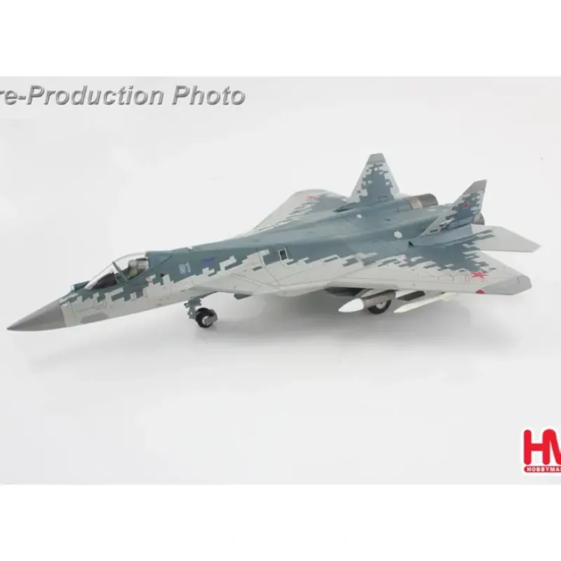 Airplane Model*Hobby Master HA6806 1:72 Su-57 Stealth Fighter 01 Blue, Russian Air Force, 2019 (w/ 2 x R-77 and 2 x R-37 missiles on the wings) - Miniature Marvels: Airplane Models & Painted Dice