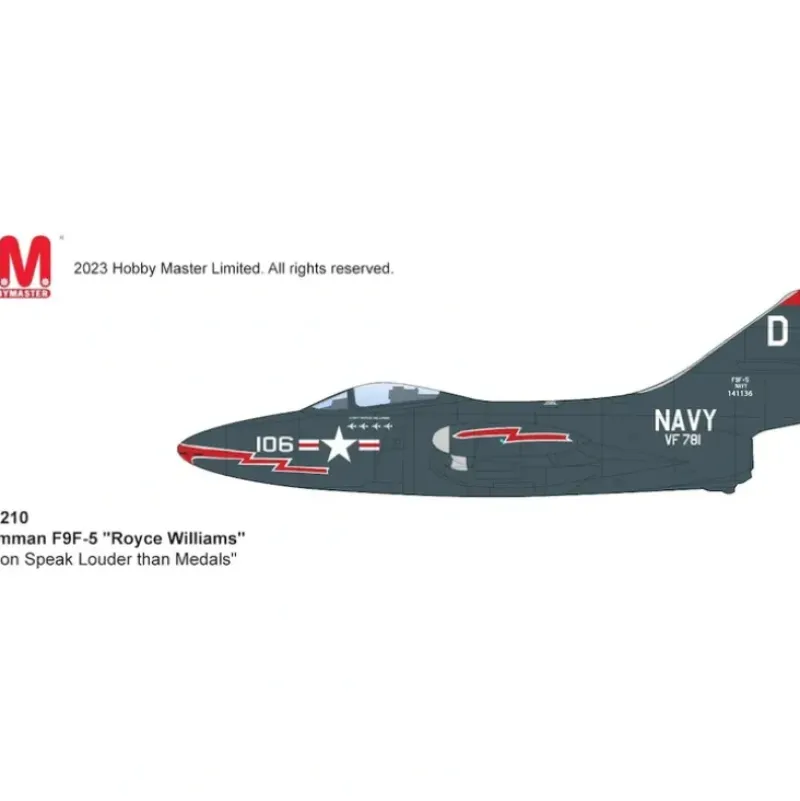 Airplane Model*Hobby Master HA7210 1:48 US Navy F9F-5 Panther VF-781 Pacemakers, White 106, Royce Williams, USS Oriskany - Miniature Marvels: Airplane Models & Painted Dice
