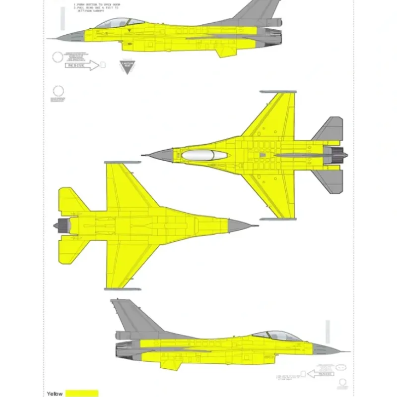 Airplane Model*Hobby Master HA38036B 1:72 F-16V F-16V "Yellow Viper" ROCAF, 2023 (with decals for different airplanes) - Miniature Marvels: Airplane Models & Painted Dice