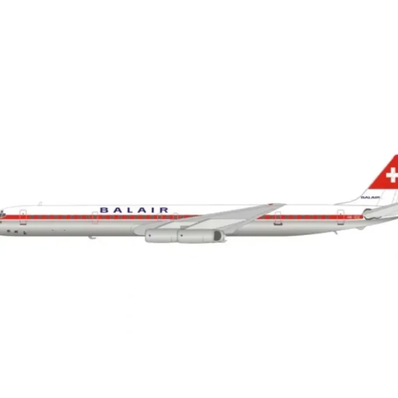 Airplane Model*InFlight IFDC8630115 1:200 Balair DC-8-63 HB-IDZ - Miniature Marvels: Airplane Models & Painted Dice