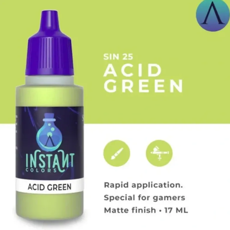 Paint<Instant Colors: Acid Green S75 SIN-25 - Miniature Marvels: Airplane Models & Painted Dice