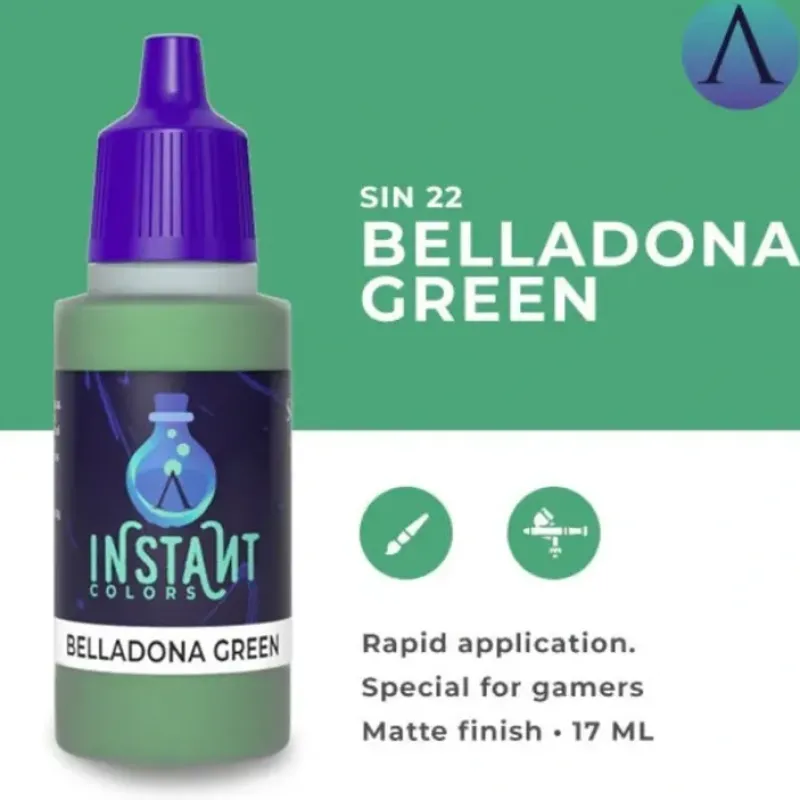 Paint<Instant Colors: Belladonna Green S75 SIN-22 - Miniature Marvels: Airplane Models & Painted Dice