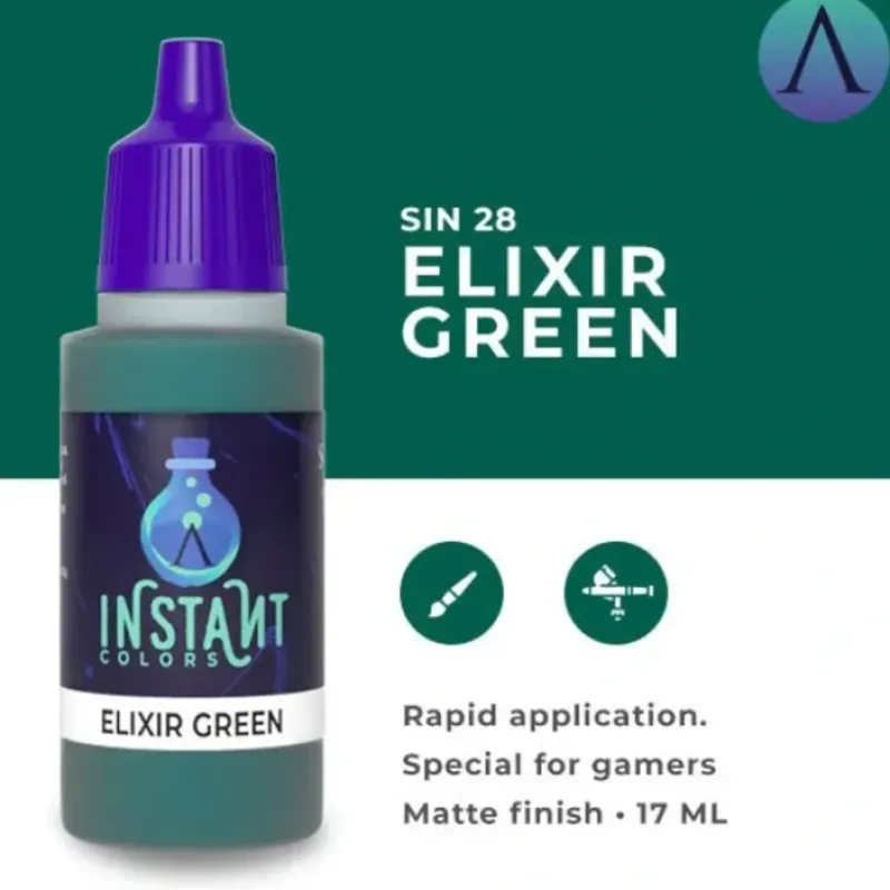 Paint<Instant Colors: Elixir Green S75 SIN-28 - Miniature Marvels: Airplane Models & Painted Dice