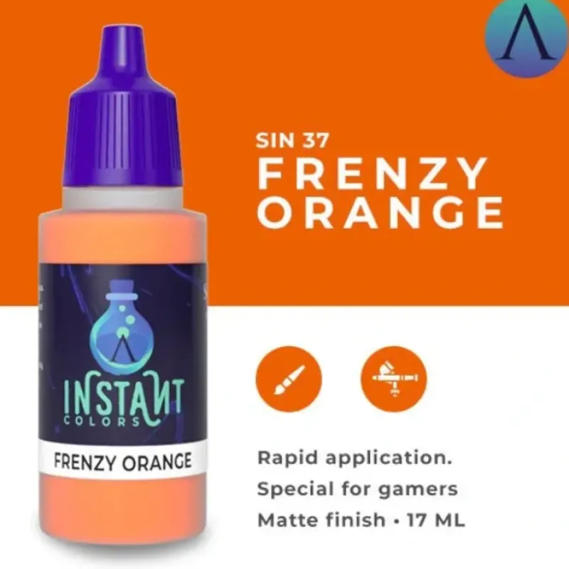 Paint<Instant Colors: Frenzy Orange S75 SIN-37 - Miniature Marvels: Airplane Models & Painted Dice