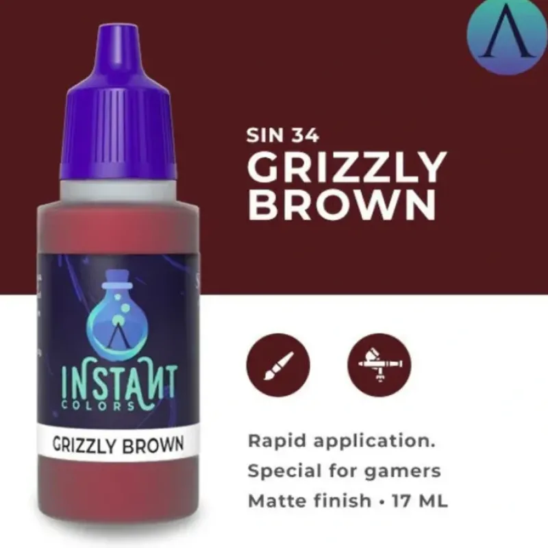 Paint<Instant Colors: Grizzly Brown S75 SIN-34 - Miniature Marvels: Airplane Models & Painted Dice