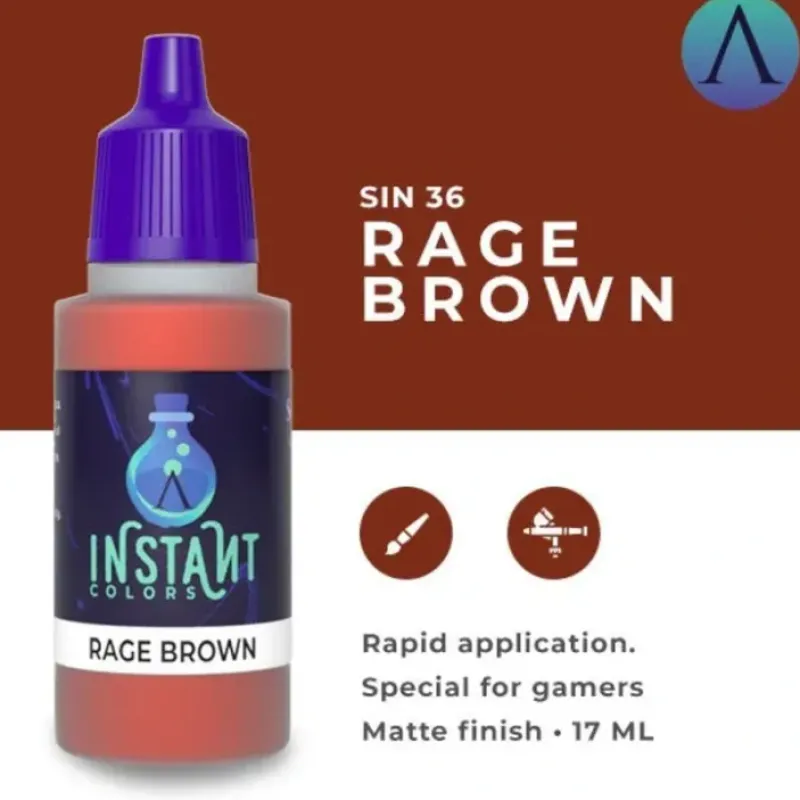 Paint<Instant Colors: Rage Brown S75 SIN-36 - Miniature Marvels: Airplane Models & Painted Dice