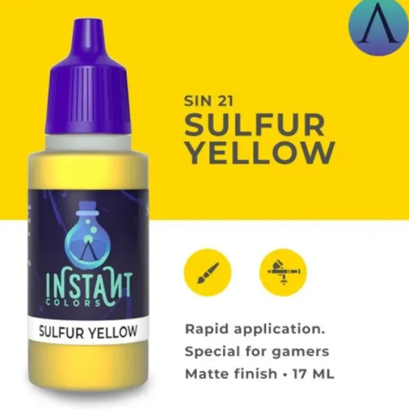 Paint<Instant Colors: Sulfur Yellow S75 SIN-21 - Miniature Marvels: Airplane Models & Painted Dice