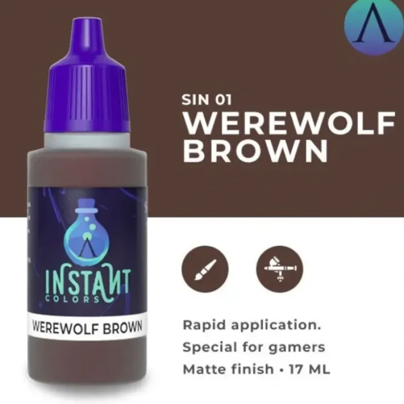 Paint<Instant Colors: Werewolf Brown S75 SIN-01 - Miniature Marvels: Airplane Models & Painted Dice