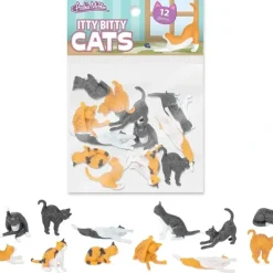 Egpull<Itty Bitty Cats (Bag of 12) - Tiny Statue Prop Decor Figurines - Archie McPhee - Miniature Marvels: Airplane Models & Painted Dice