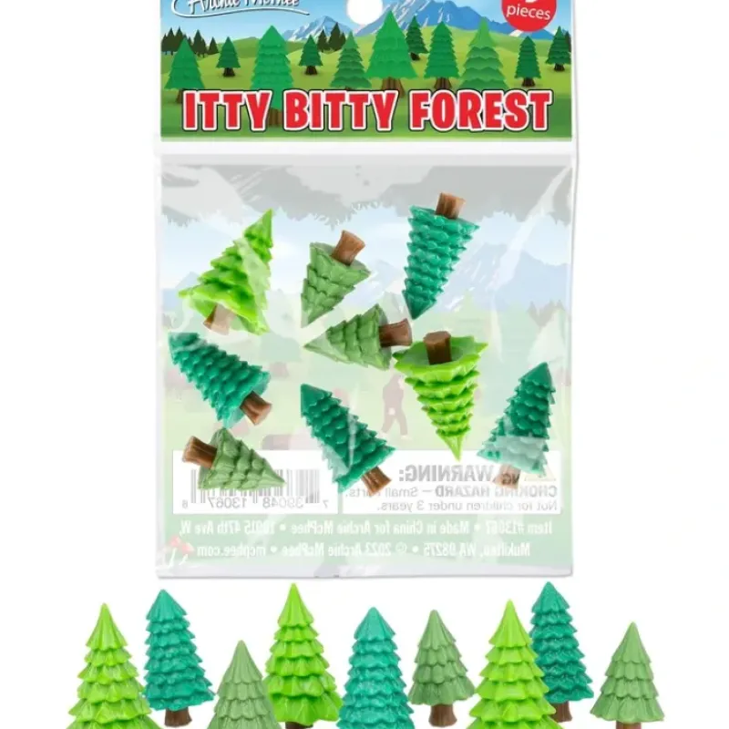 Egpull<Itty Bitty Forest (Bag of 9) Dollhouse Toy Tree Figurines - Archie McPhee - Miniature Marvels: Airplane Models & Painted Dice