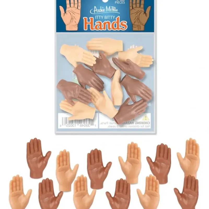 Egpull<Itty Bitty Hands (Bag of 12) - Tiny Figurines Craft Art Toys - Archie McPhee - Miniature Marvels: Airplane Models & Painted Dice