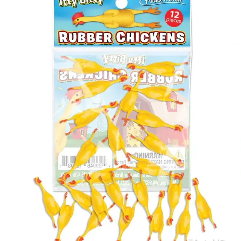 Egpull<ITTY BITTY Rubber Chickens - 12 Piece Tiny Party Toy Decorations ~ Archie McPhee - Miniature Marvels: Airplane Models & Painted Dice