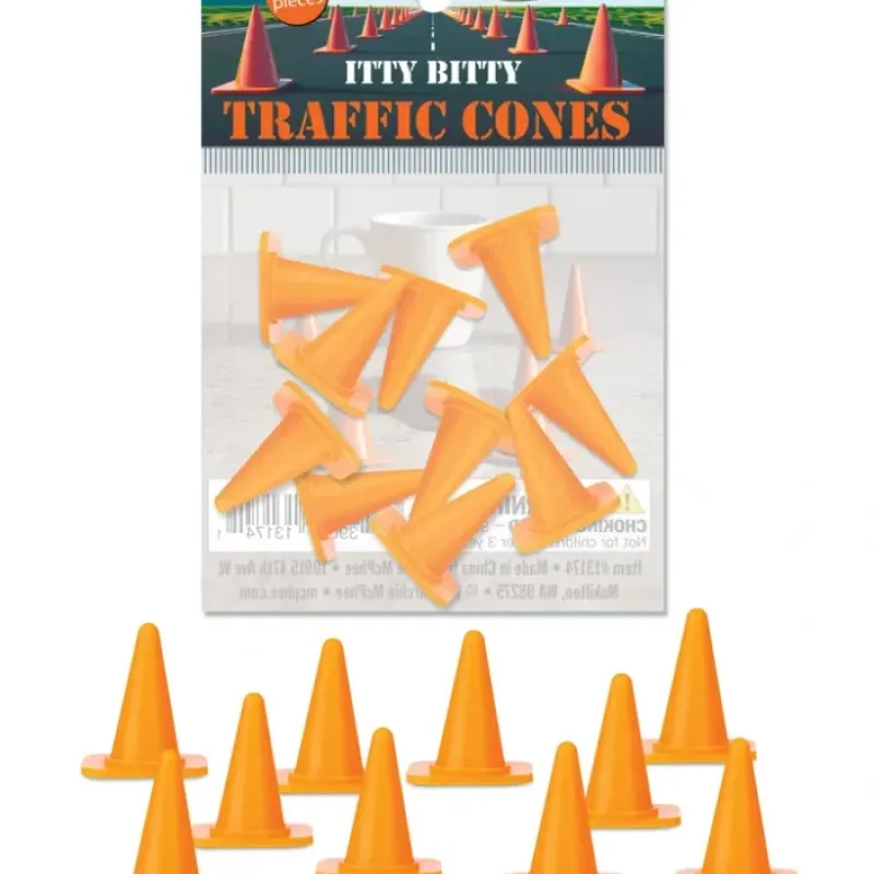 Egpull<Itty Bitty Traffic Cones (Bag of 10) - Construction Figurine Toys -Archie McPhee - Miniature Marvels: Airplane Models & Painted Dice