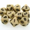 Dice<Ivory with Black: Opaque d10 Dice Set (10's) CHX 26200 - Miniature Marvels: Airplane Models & Painted Dice